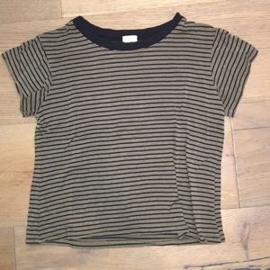 brandy melville green and black striped shirt
